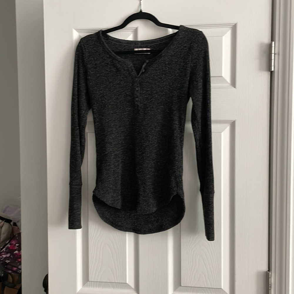 Henley long sleeve sweater